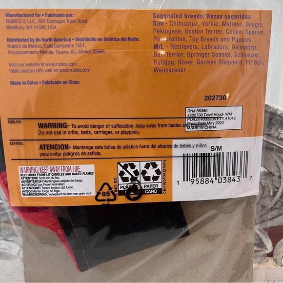 2 Rubies Pet Shop Boutique - Candy Corn Hat & Devil Hat -Size S/M - Picture 3 of 5